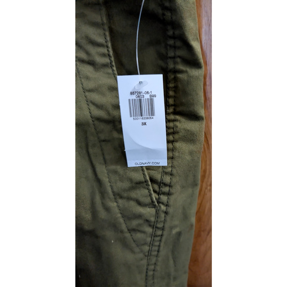 Old Navy OG Chino Pants Womens PLus Size 3X Green High Rise Elastic Waist NWT - Picture 5 of 7